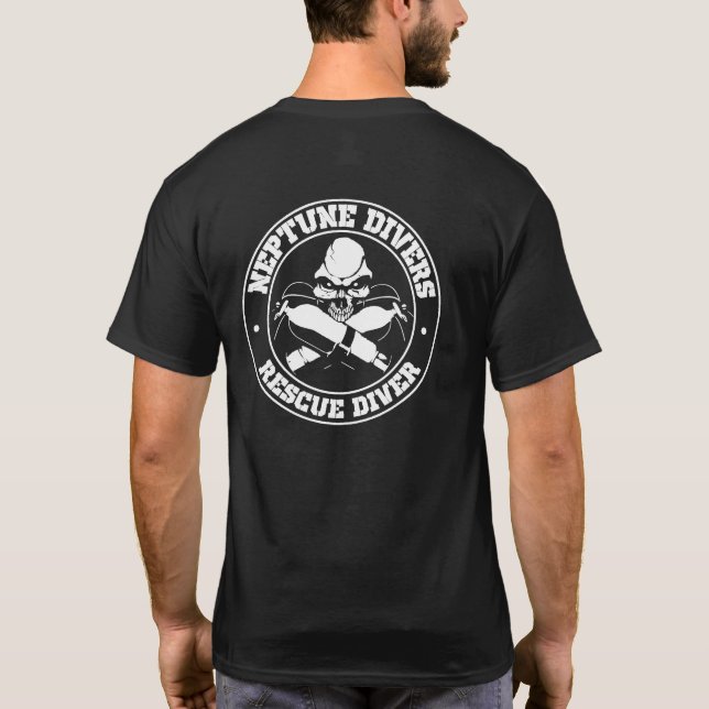 T-shirt skull rescue diver neptune divers (Dos)