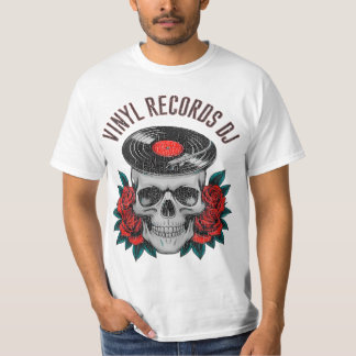 T-shirt skull rocker head record player