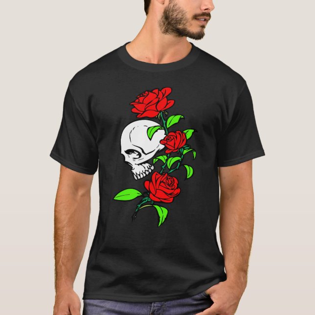 T-SHIRT SKULL ROSE (Devant)