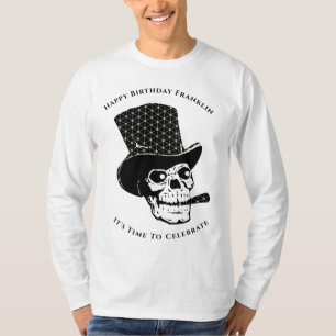 T-shirt  Skull Skeleton Joyeux Anniversaire Fun Personnali