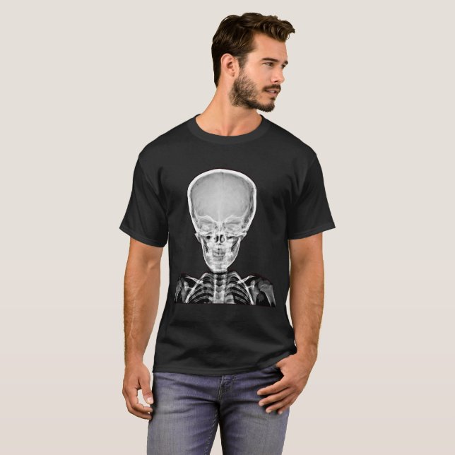 T-shirt Skull Skeleton Xray Photo Anatomie humaine (Devant entier)