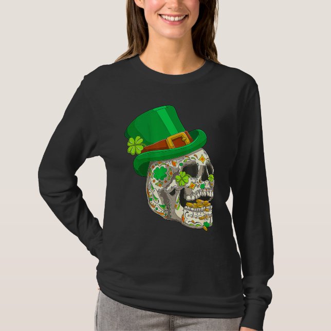 T-shirt Skull St Patricks Day Irish  Saint Patricks Day of (Devant)