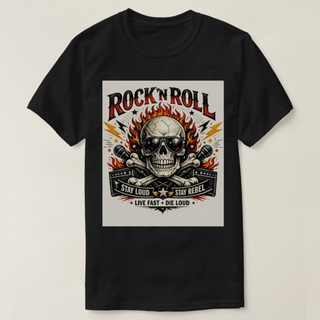 T-shirt Skull Star : Le Graphisme Rock & Roll Ultime (Design devant)