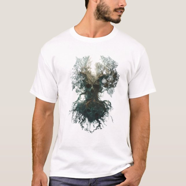 T-shirt Skull Tree Surreal Dark Nature (Devant)