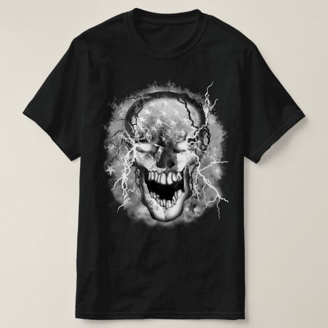 T-shirt Skull Warrior USA (Design devant)