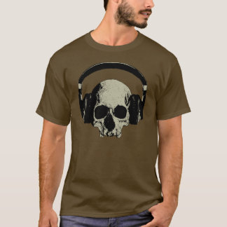 T-shirt skull with headphones