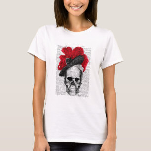 T-shirt Skull with Red Hat