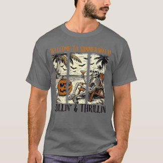 T-shirt Skulll Été Bienvenue à Summerween Squelette Été