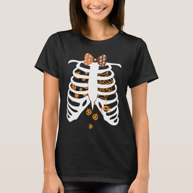 T-shirt Skulls Bow Tie Skeleton Xray Rib Cage  Kids Adults (Devant)