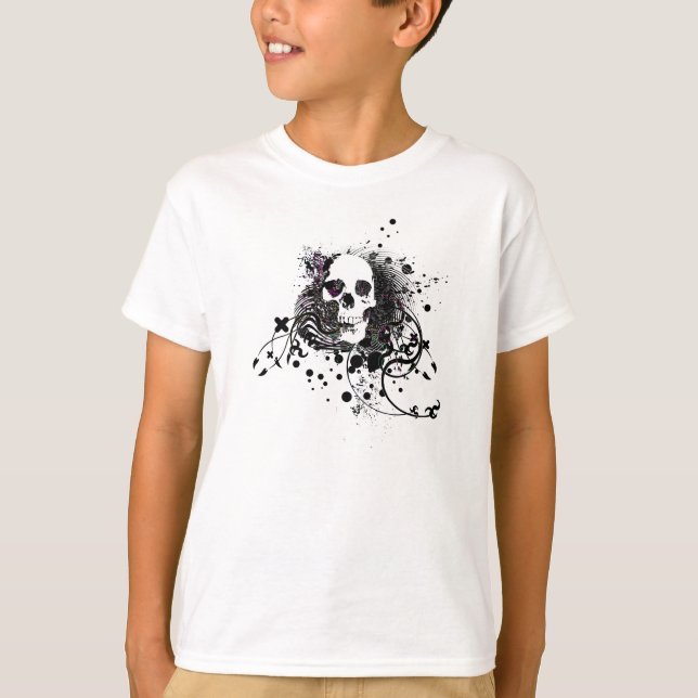 T-shirt skullz. flèches droites torsadées. (Devant)