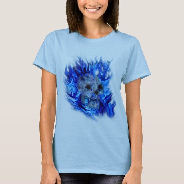 T-shirt SKULT & BLUE FLAMES Aaryn Steele Art Top (Devant)
