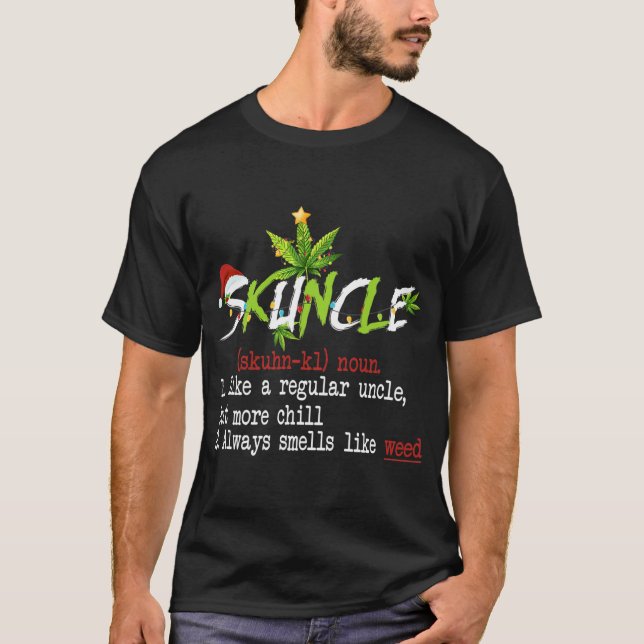 T-shirt Skuncle Définition Drôle Aiguille Joyeux Noël  (Devant)
