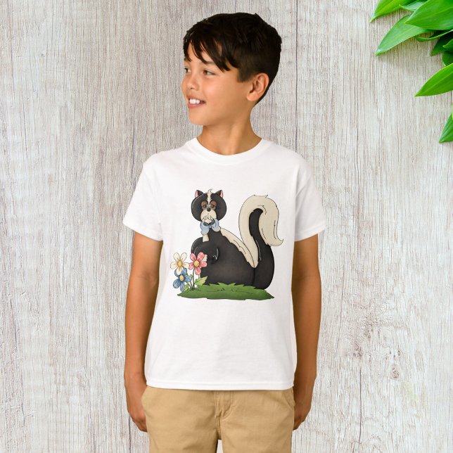 T-shirt Skunk Avec Fleurs (Créateur téléchargé)
