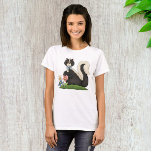 T-shirt Skunk Avec Fleurs