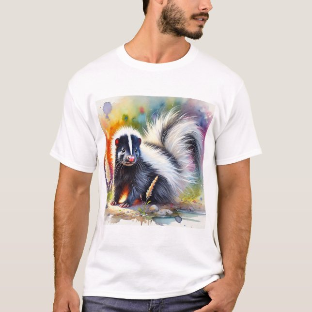 T-shirt Skunk in Harmony 310824AREF122 - Watercolor (Devant)