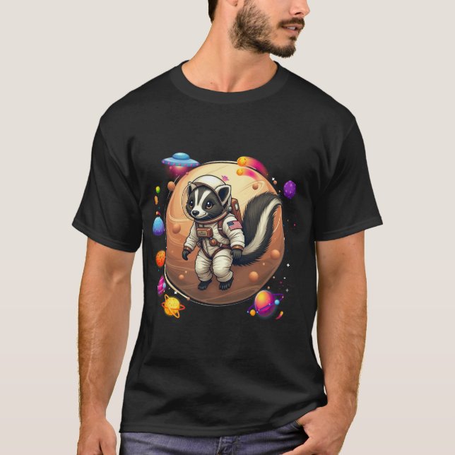 T-shirt Skunk in Space : Aventures Aliens - Adorable Cosmi (Devant)