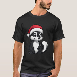 T-shirt Skunk Santa Hat Funny Noël Noël Noël Noël Noël Les