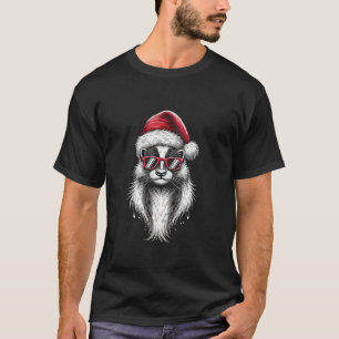 T-shirt Skunk Santa Hat Noël Pyjama Funny Skunk Xmas