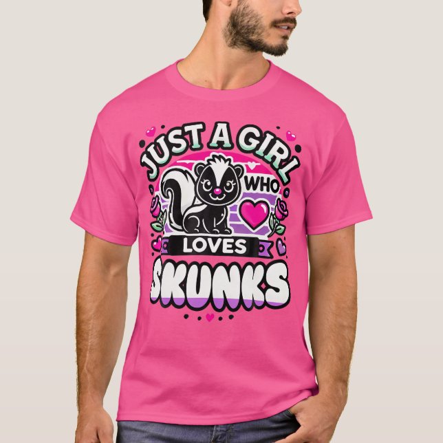 T-shirt Skunks Juste Une Fille (Devant)