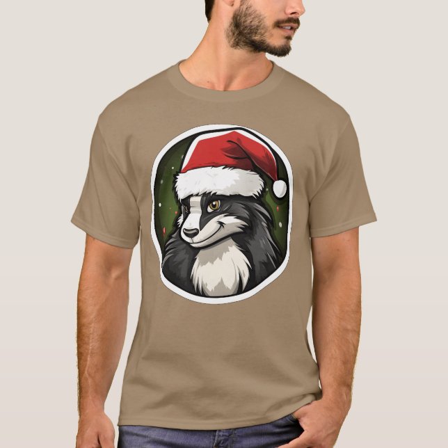 T-shirt Skunts Noël vintage (Devant)