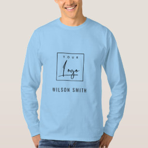 T-shirt Sky Blue White Business Ajoutez Votre Logo Avec No
