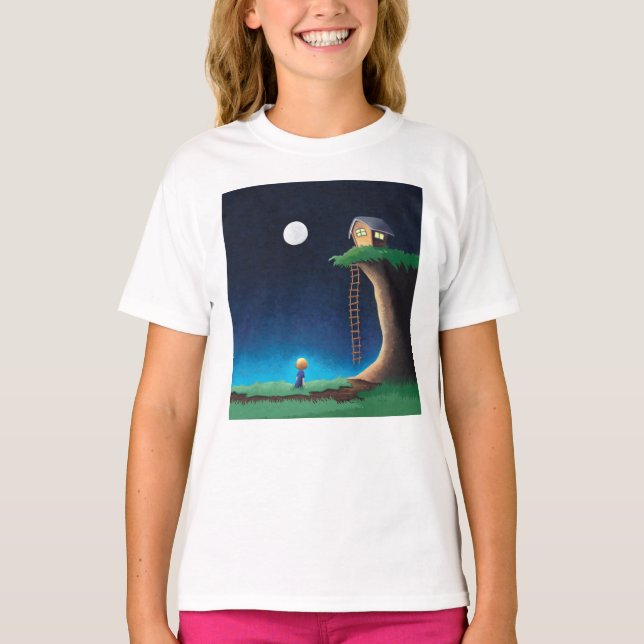 T-Shirt Sky de nuit Pleine lune (Devant)