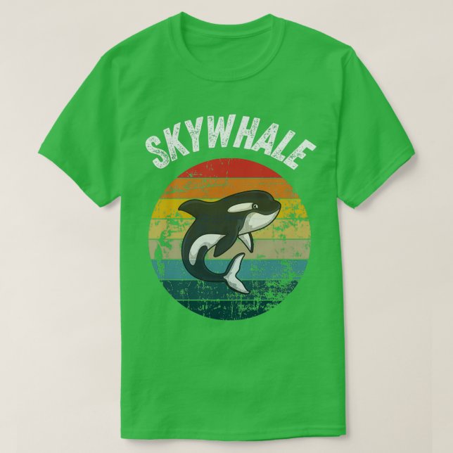 T-shirt Skybaleine Retro Sunset Orca Whale (Design devant)
