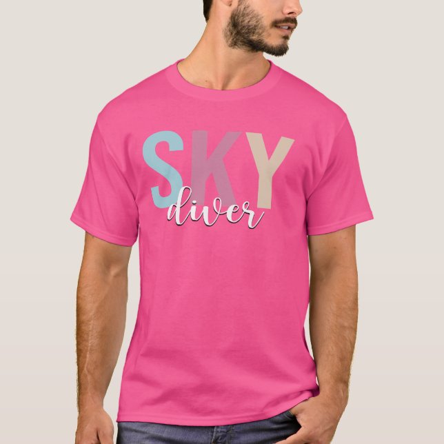 T-shirt Skydiver Sky Diving Skydive Parachute (Devant)