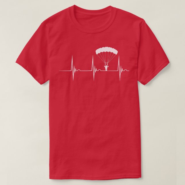 T-shirt Skydiver Skydiver Skydive EKG Pulse Jum (Design devant)