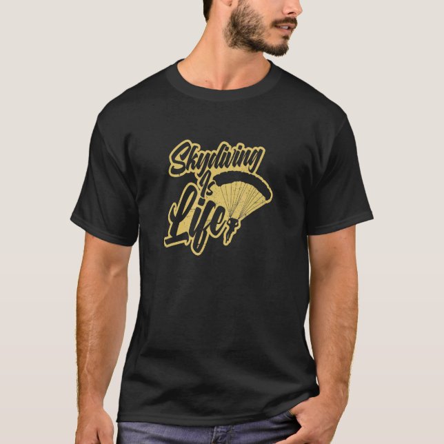 T-shirt Skydiving Est Life Sky Diving (Devant)