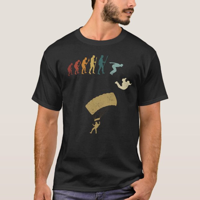 T-shirt Skydiving Evolution Retro Vintage (Devant)