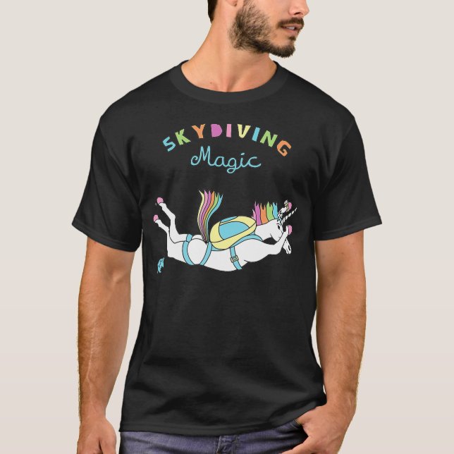 T-shirt Skydiving Magic Unicorn (Devant)