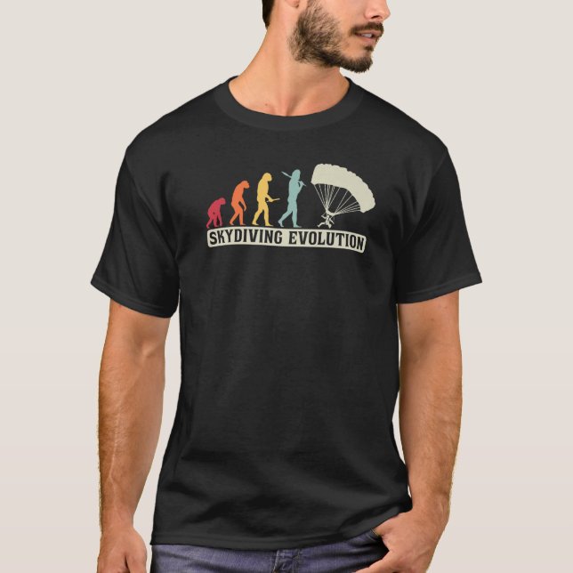 T-shirt Skydiving  Retro Vintage Skydiver Evolution (Devant)