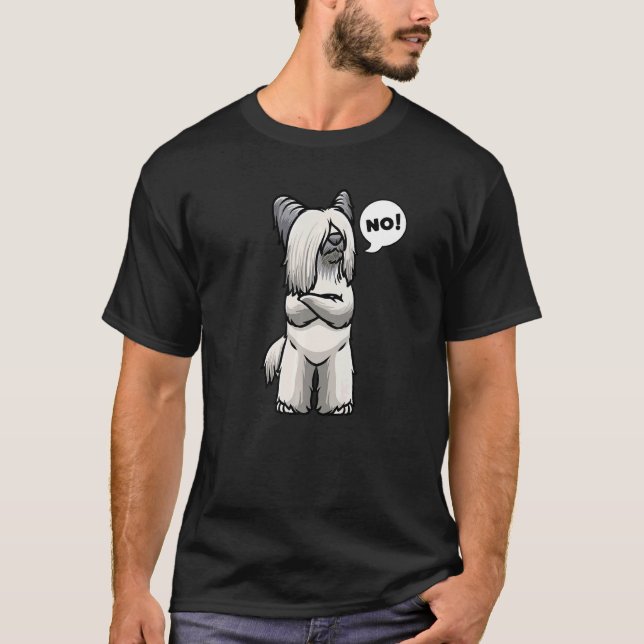 T-shirt Skye Terrier Chien têtu Non (Devant)