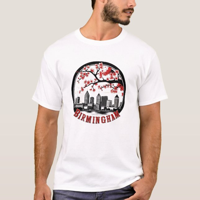 T-shirt Skyline Birmingham City Alabama (Devant)