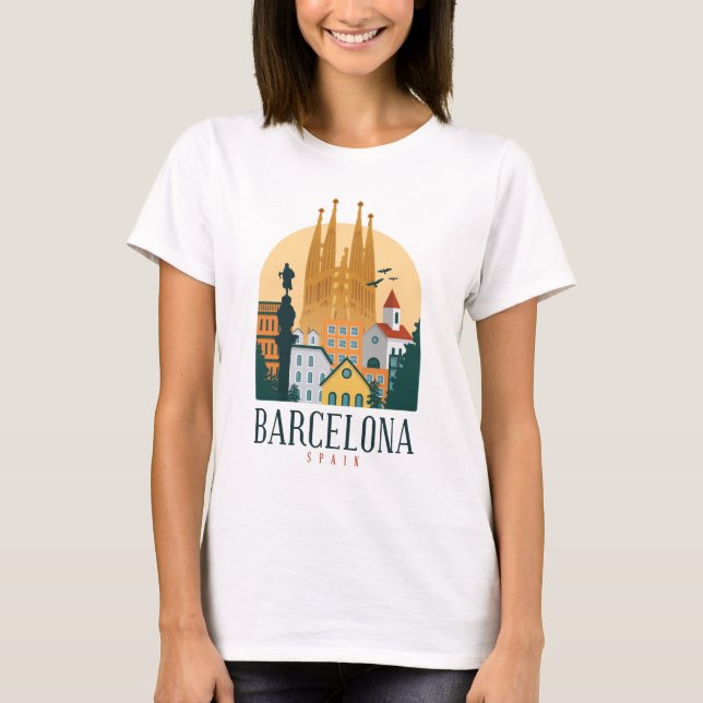 T-shirt Skyline de Barcelone (Devant)