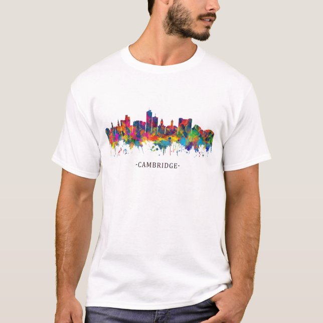 T-shirt Skyline de Cambridge Massachusetts (Devant)