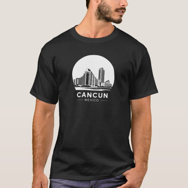 T-shirt Skyline de Cancun Mexique (Devant)