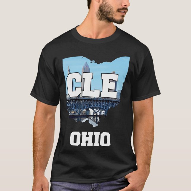 T-shirt Skyline de Cleveland Ohio City (Devant)