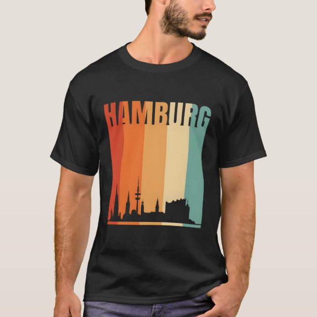 T-shirt Skyline de Hambourg (Devant)