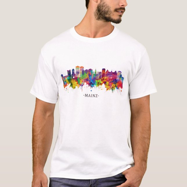 T-shirt Skyline de l'Allemagne de Mayence (Devant)