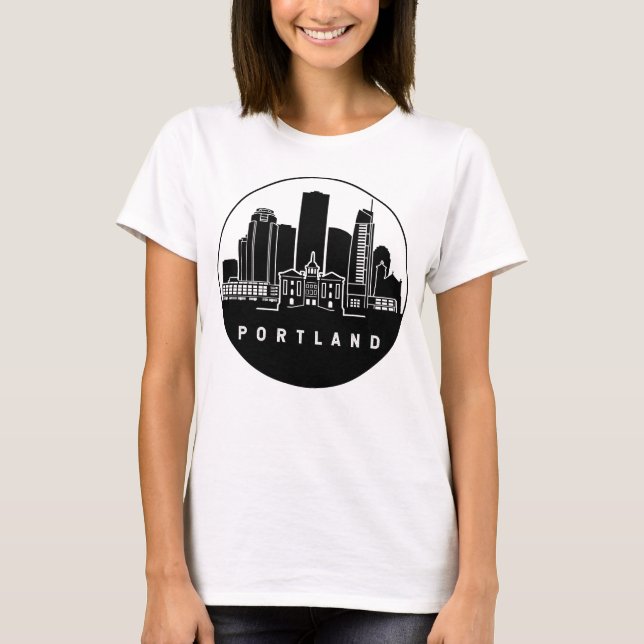 T-shirt Skyline de Portland Oregon Multnomah (Devant)