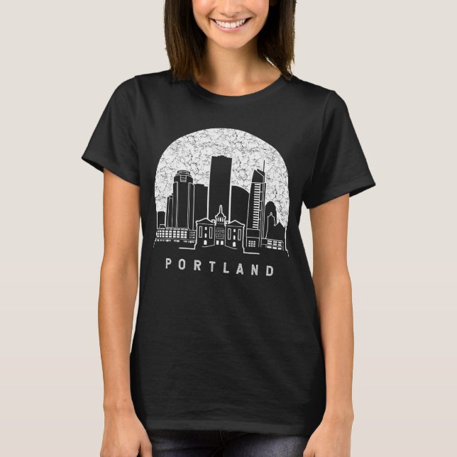 T-shirt Skyline de Portland Oregon Multnomah (Devant)