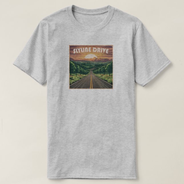 T-shirt Skyline Drive Virginia Sunset (Design devant)