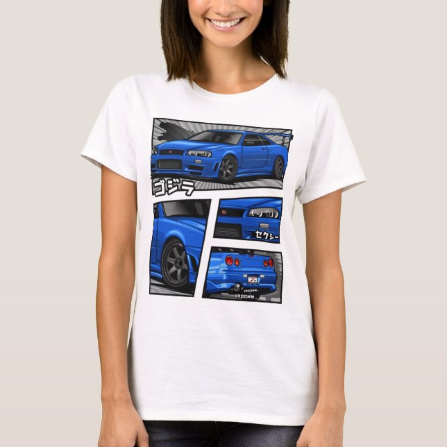T-shirt Skyline Gtr R34 Manga Lovers T-ShirtGTR R-34 Manga (Devant)