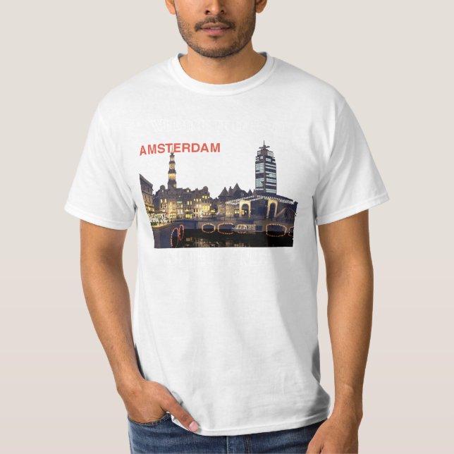 T-shirt skyline_nacht_7 AMSTERDAM, ACCUEIL VERS LA (Devant)