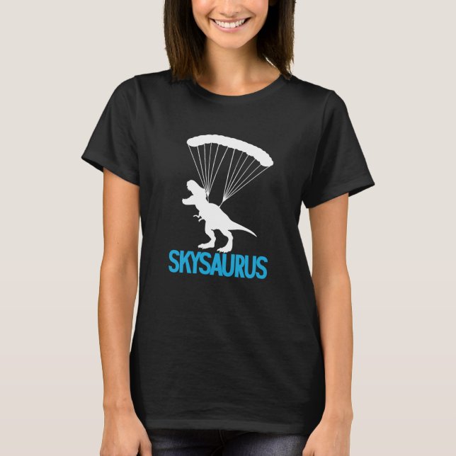 T-shirt Skysaurus Dino Skydiver Rex Parachutisme Skydiving (Devant)