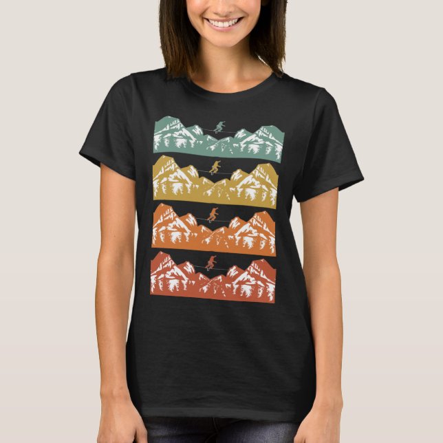 T-shirt Slackliner acroatics Vintage Highlini (Devant)