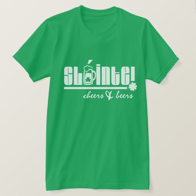 T-shirt Sláinte. Bravo & Bières. Saint Patrick's Day (Design devant)