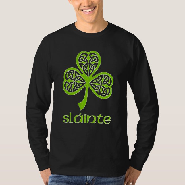 T-shirt Sláinte Celtic Knot C St Patrick's Day Gaelic Slai (Devant)